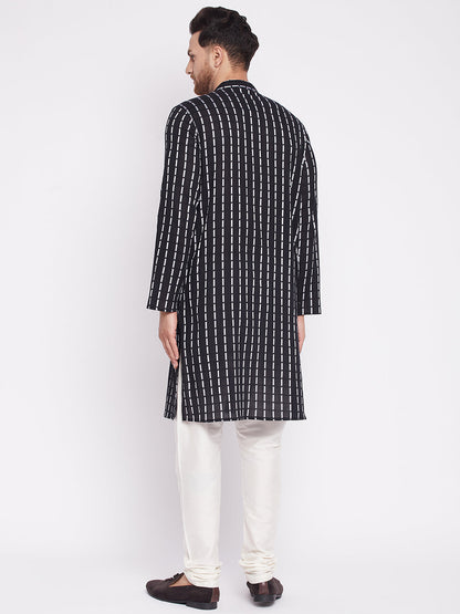 Men's Long Kurta with Band Colla