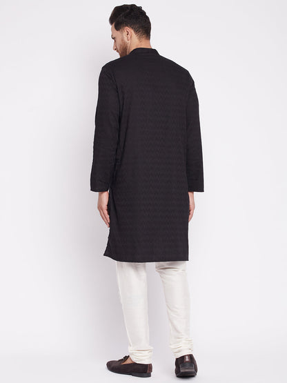 Men's Long Kurta with Band Colla