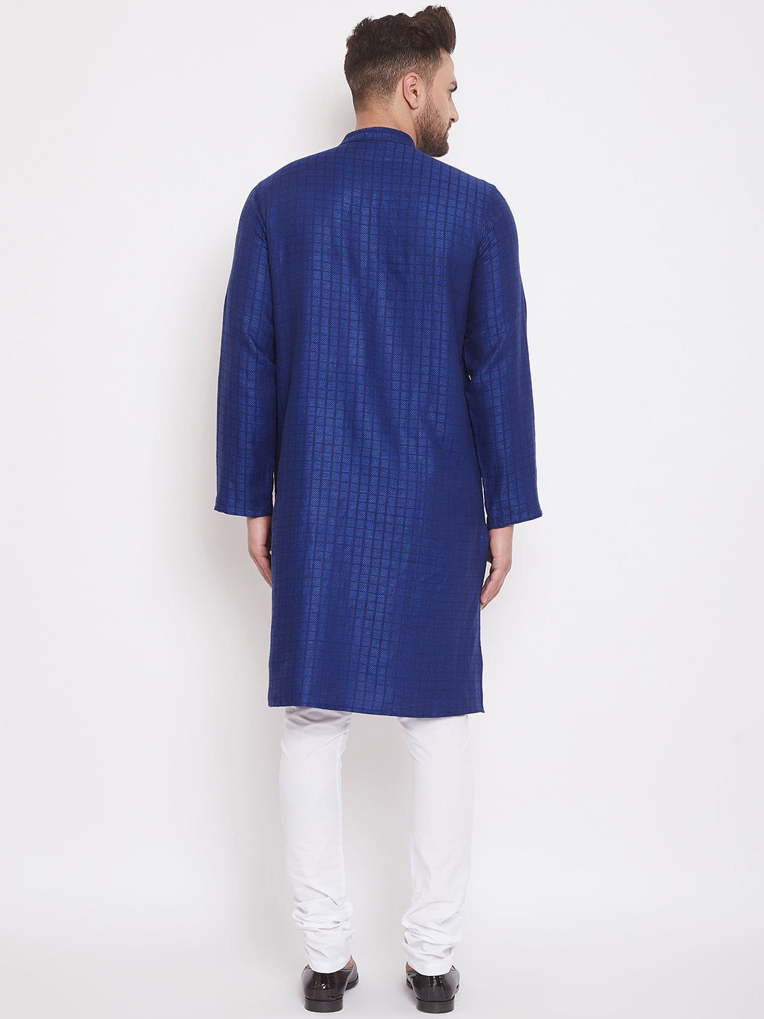 Men's Royal Blue Cotton Kurta