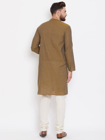 Men's Cotton Kurta With Band Collar