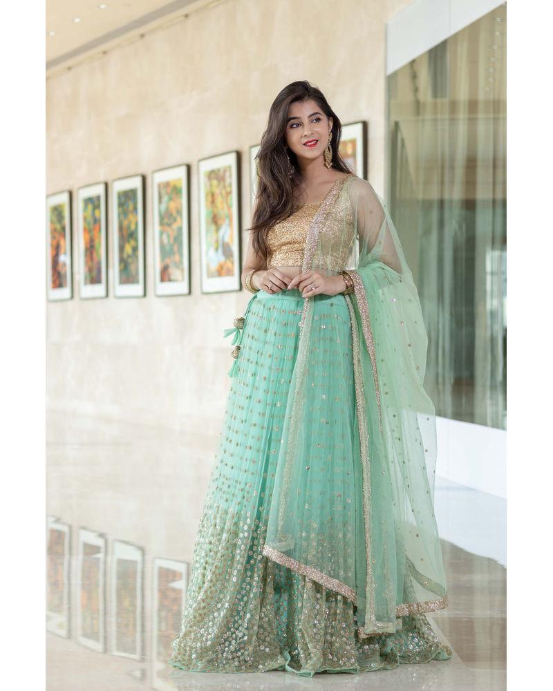 Women's Mint Green Lehenga (3pcs set)