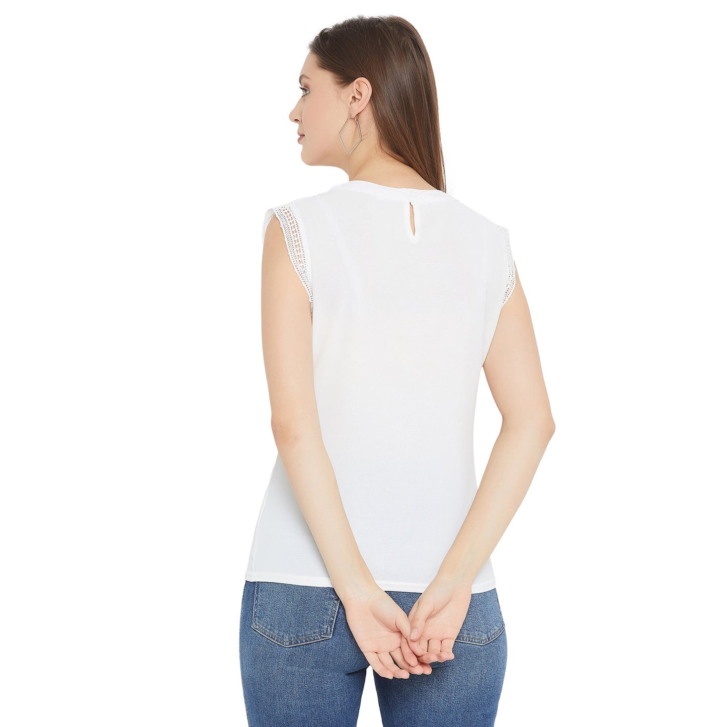 Women's Embellished Self Design Round Neck