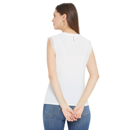 Women's Embellished Self Design Round Neck