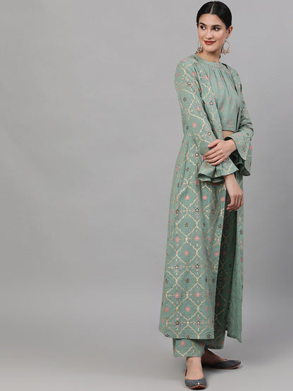 Women's Printed Top with Trousers