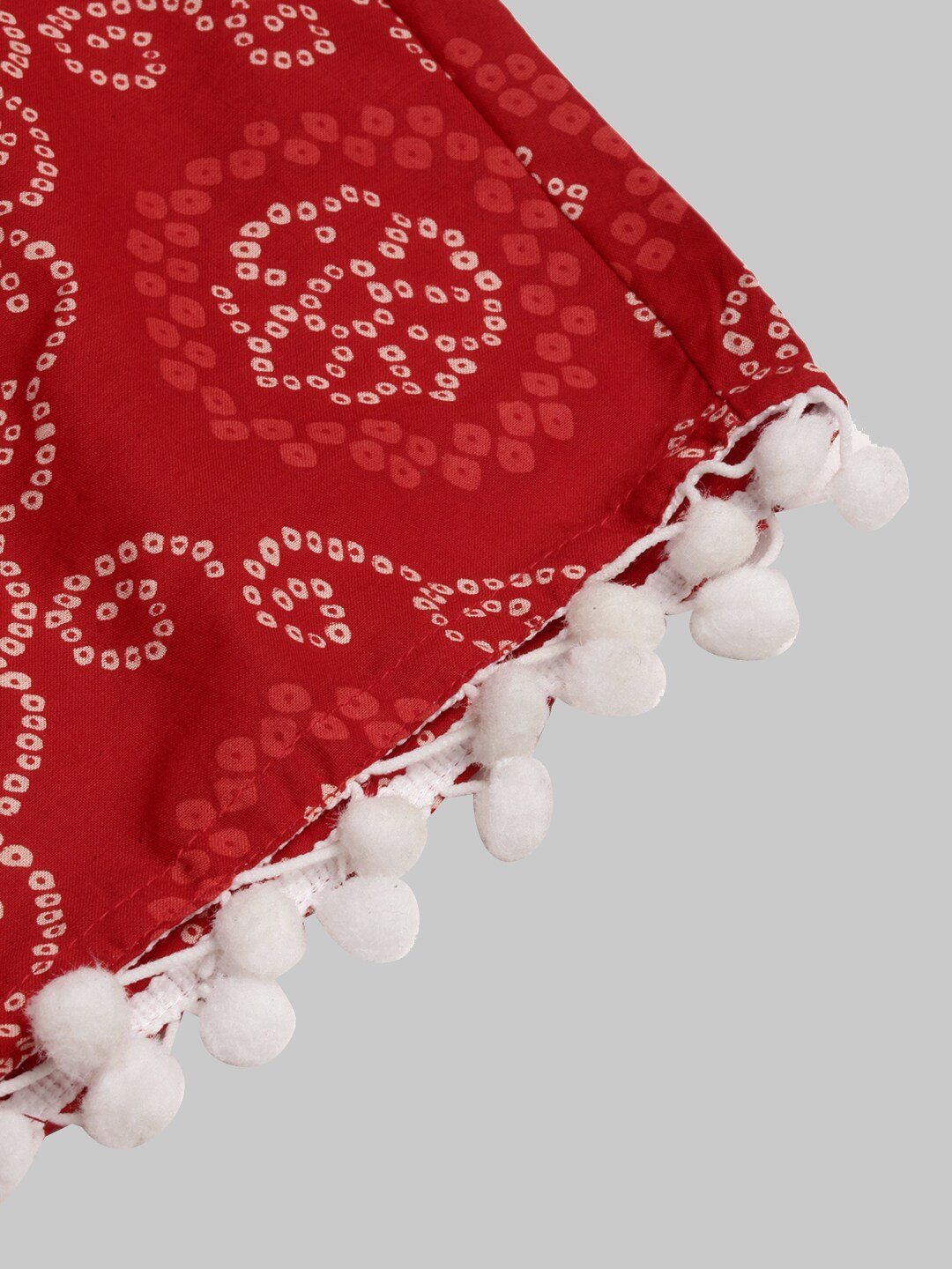 Women's  Red & White Printed A-Line Kurta