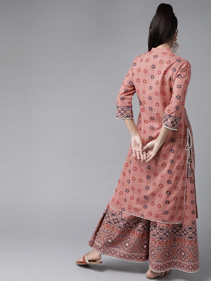 Women's Mexican Print Straight Kurta Palazzo Set