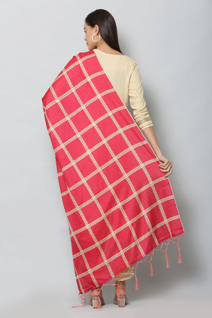 Women's Pink Color Art Silk Digital Printed Dupatta