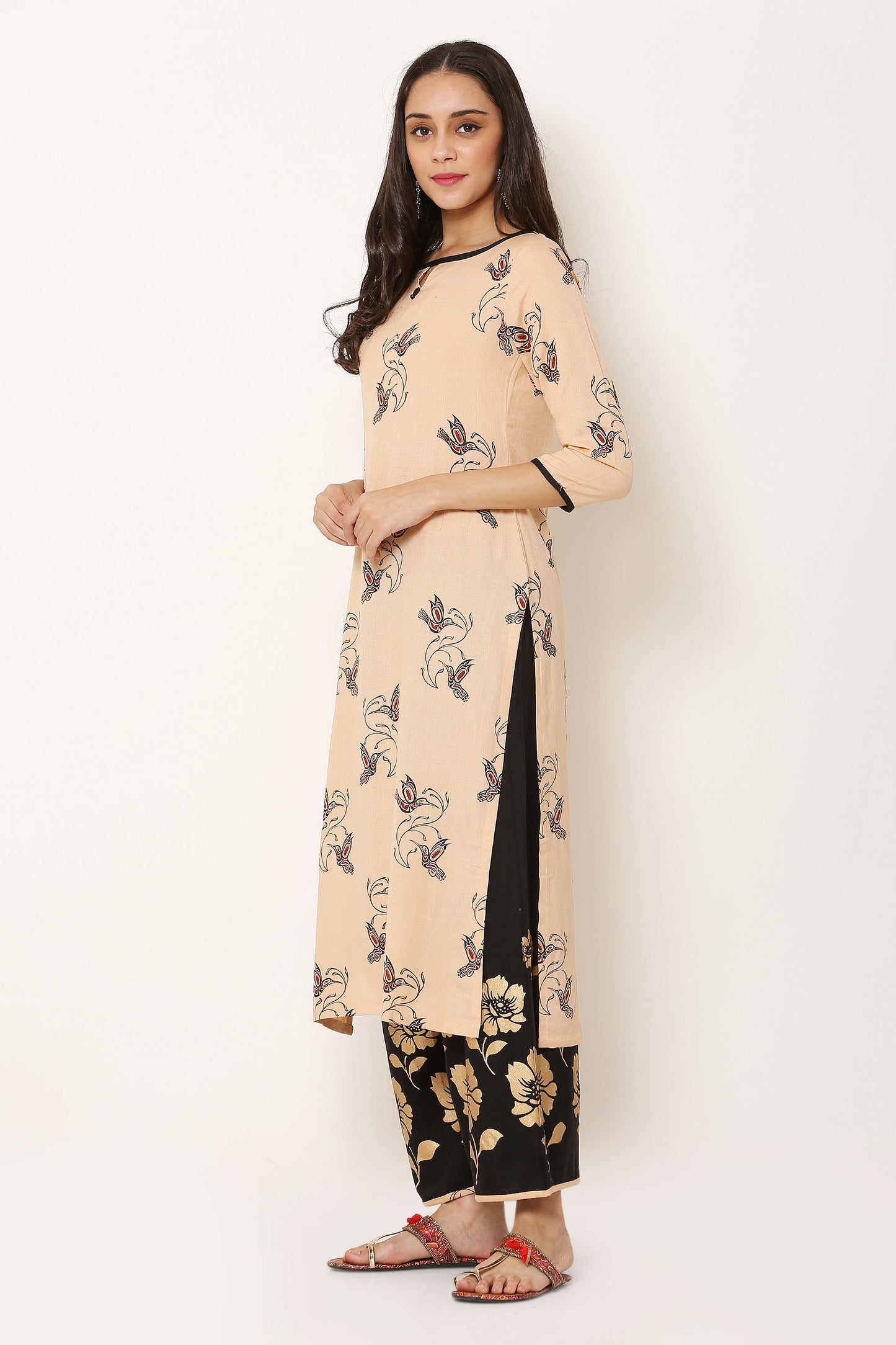 Women's Viscose Rayon Kurta And Palazzo Set