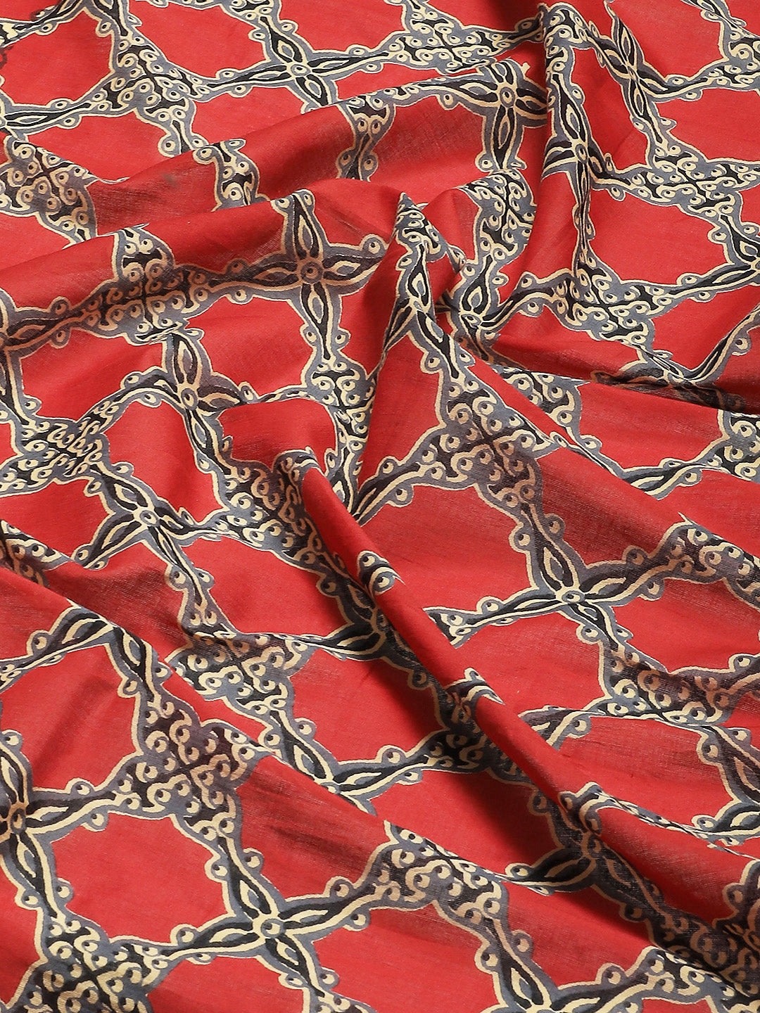 Women's Maroon Geometric Sarees With Unstitched Blouse
