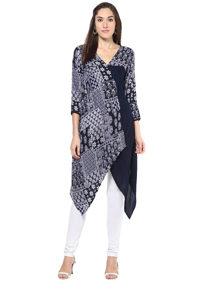 Women's Ice Blue Flap Style Kurti