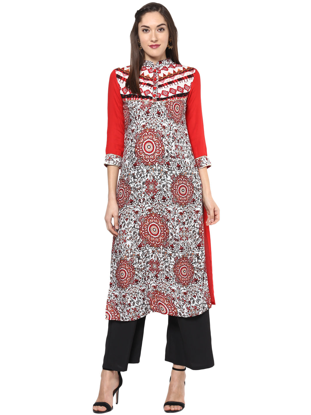 Women's Black And White Kurti