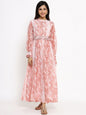 Women's Flared Printed Dress With Tie-up Blet2