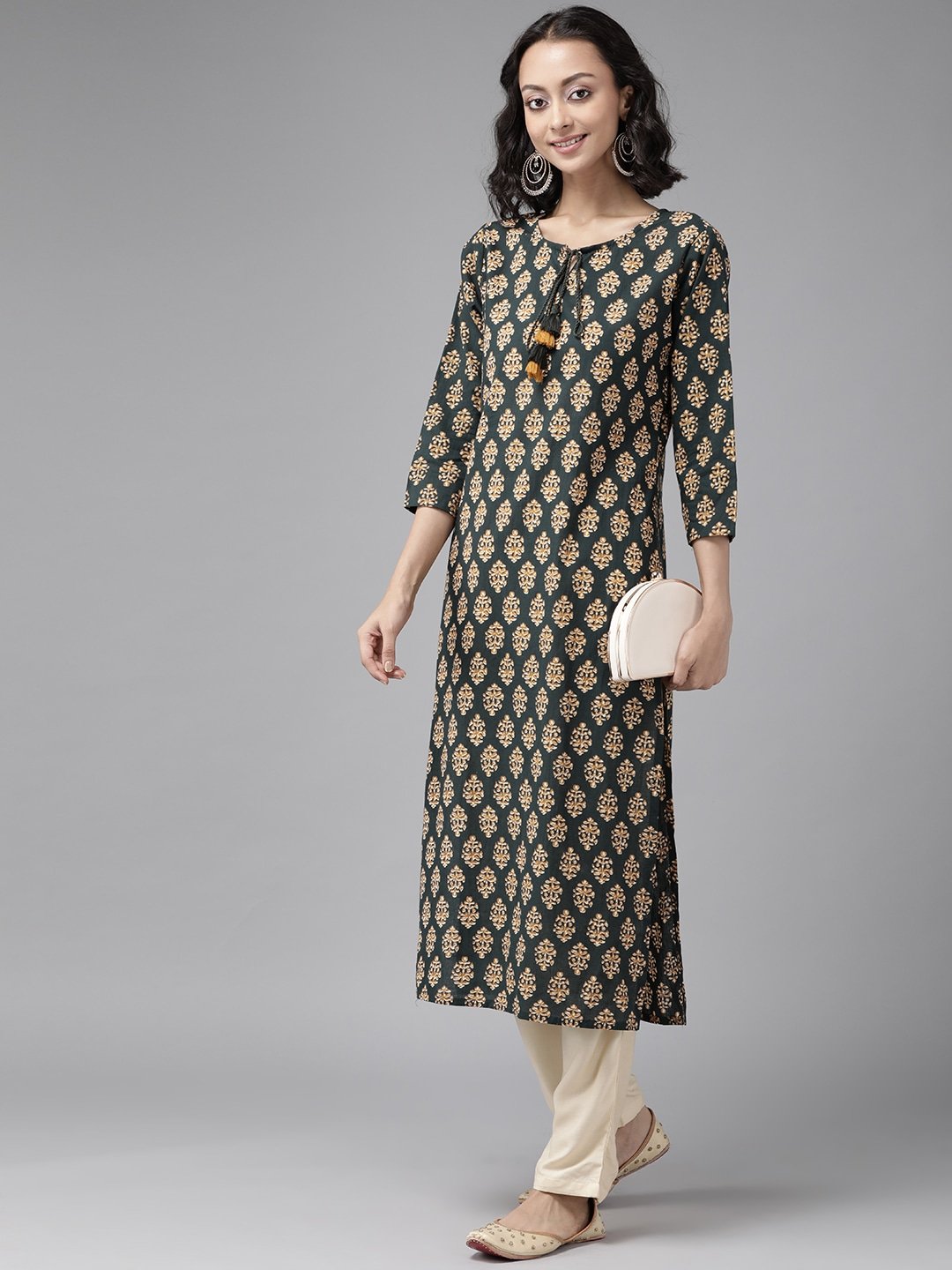 Women's Teal Green & Mustard