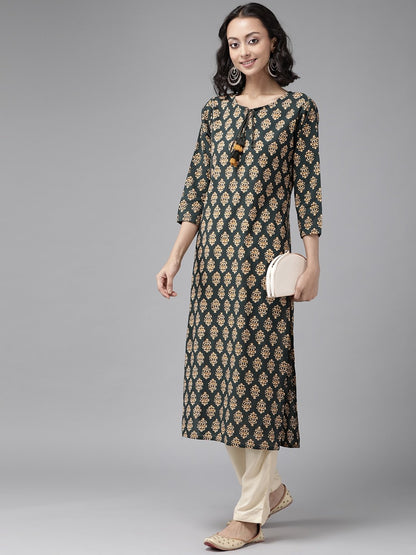 Women's Teal Green & Mustard