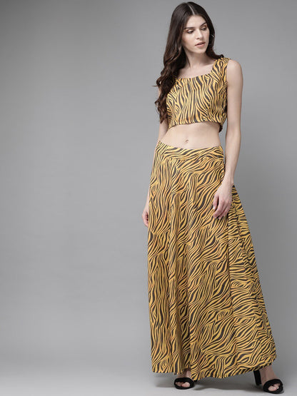 Women's Printed Top with Skirt