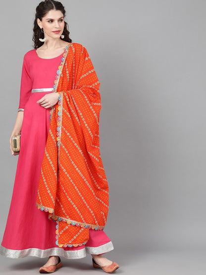 Women's  Magenta Solid Maxi Dress