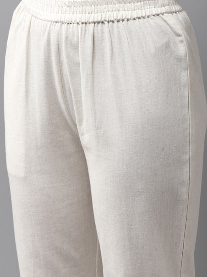 Women's Offwhite Solid Kurta Set