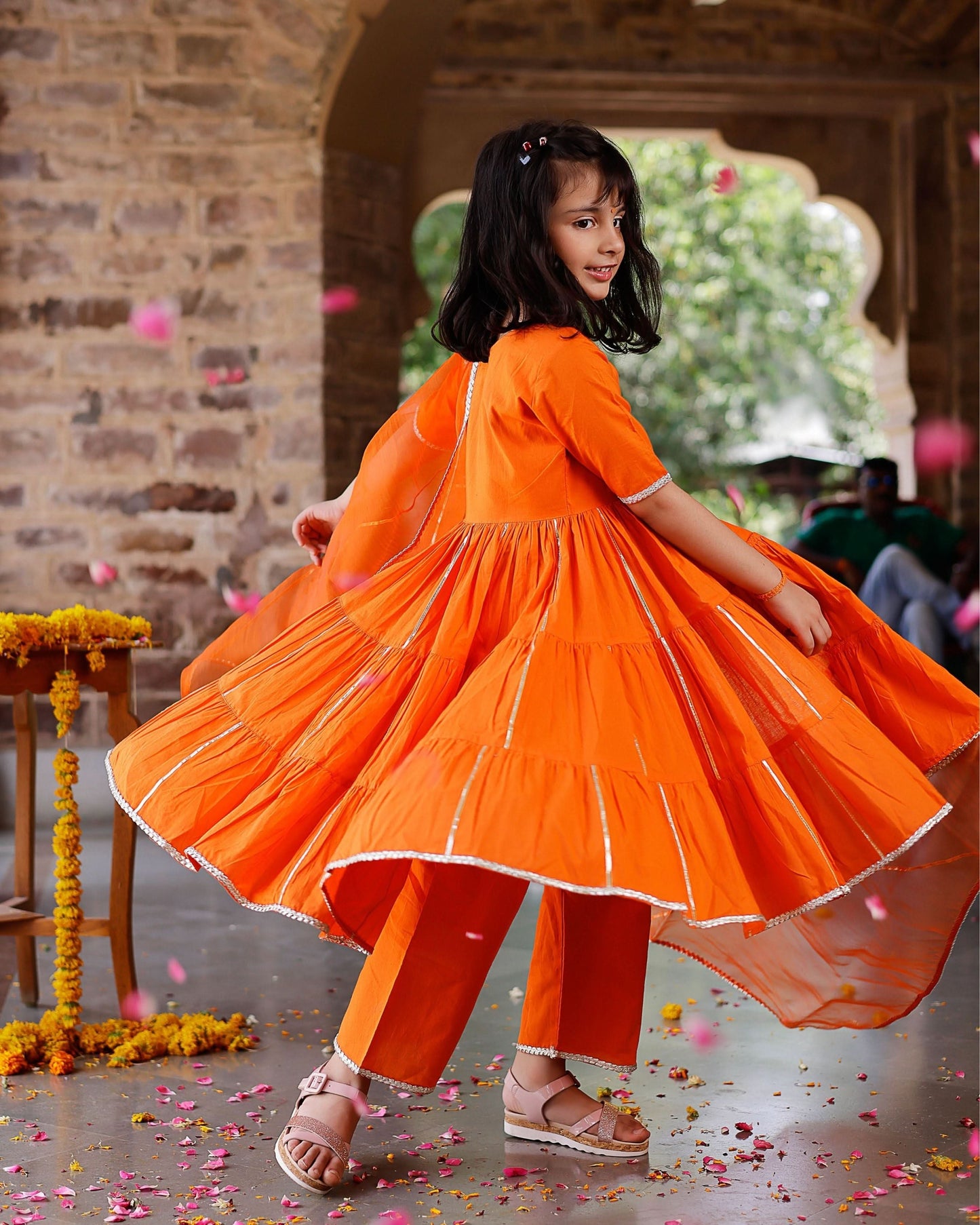 Girl's Maya Cotton Gotapatti Suit Set