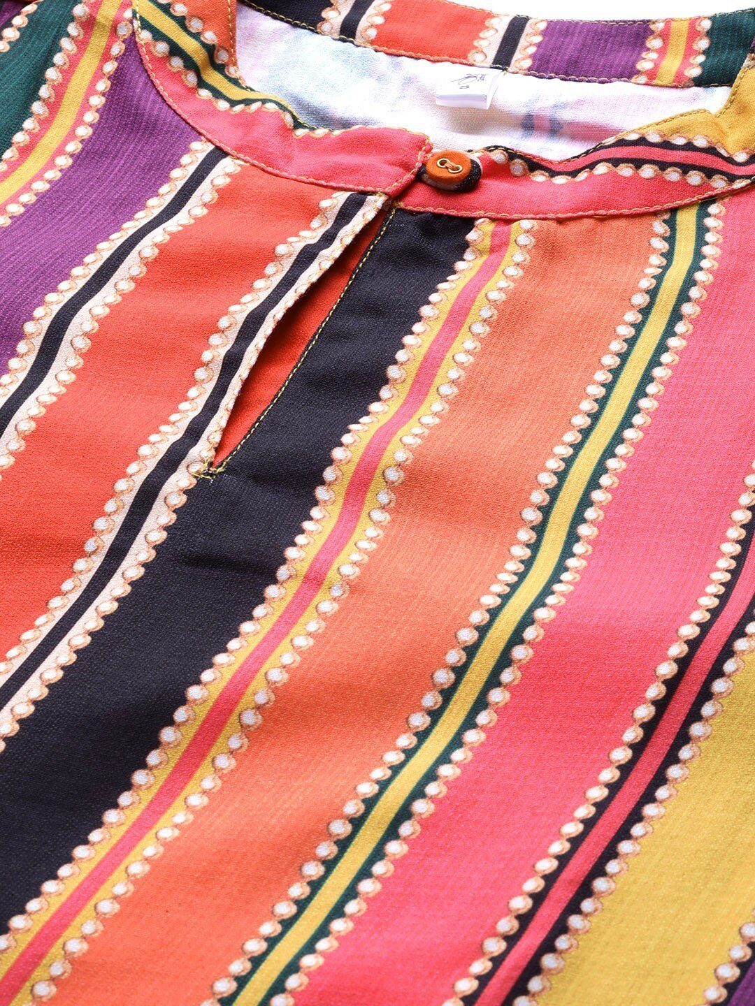 Women's  Multicoloured Striped Straight Kurta