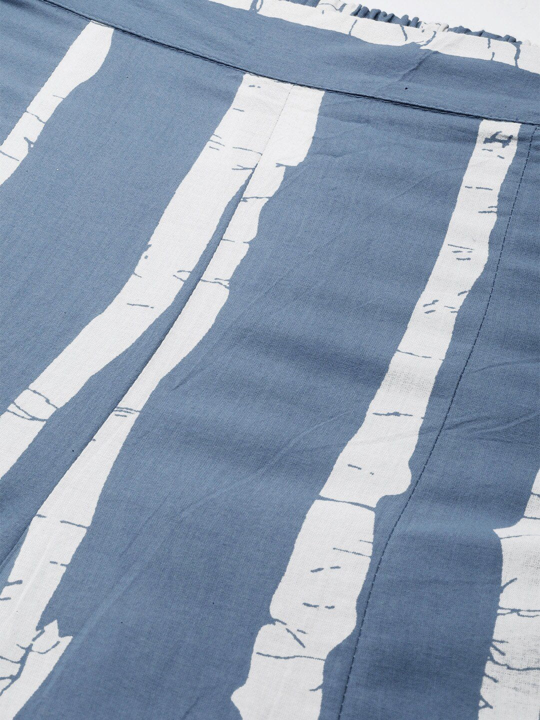 Women's  Blue & White Striped Wide Leg Palazzos