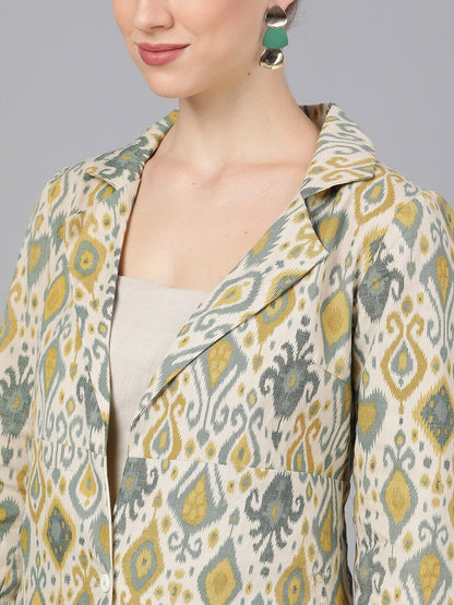Women's Printed Coat with Trousers