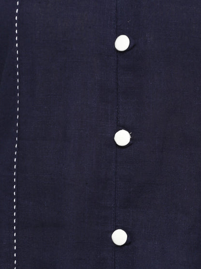 Women's Blue Color Cotton Straight Kurta  (1Pc)