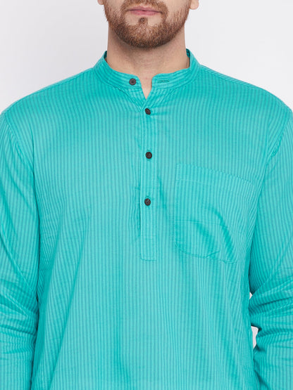 Men's Long Kurta with Band Colla
