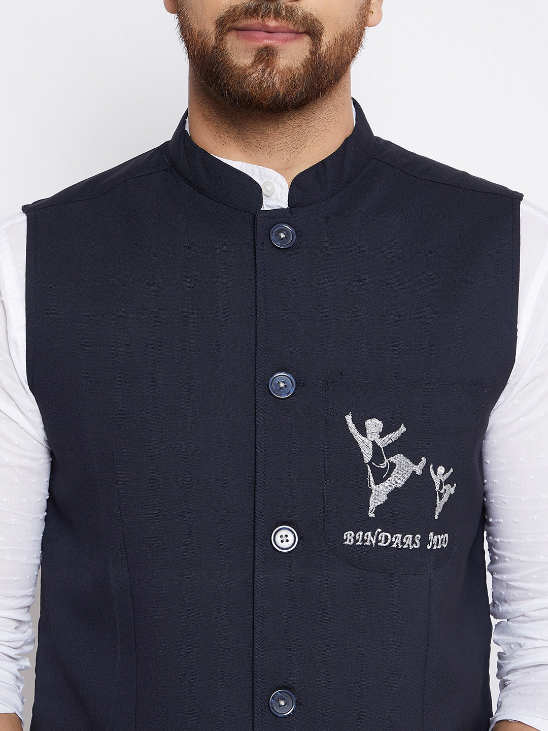 Men's Bindaas Jiyo Woven Design Nehru Jacket