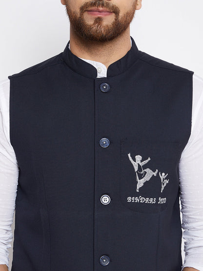 Men's Bindaas Jiyo Woven Design Nehru Jacket