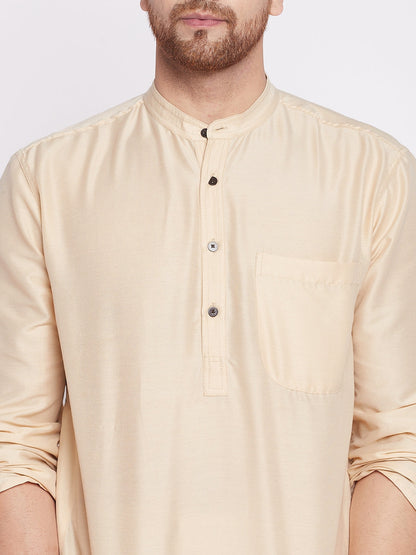 Men's Long Kurta with Band Colla
