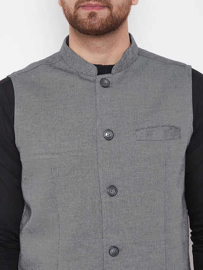 Men's Grey Nehru Jacket