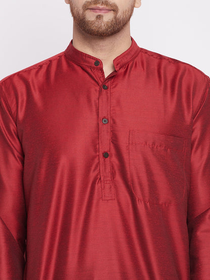 Men's Long Kurta with Band Colla