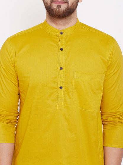 Men's Cotton Kurta With Band Collar