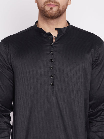 Men's Long Kurta with Band Colla