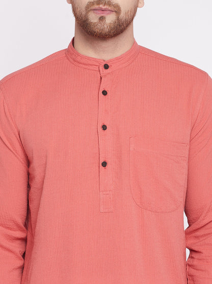 Men's Long Kurta with Band Colla