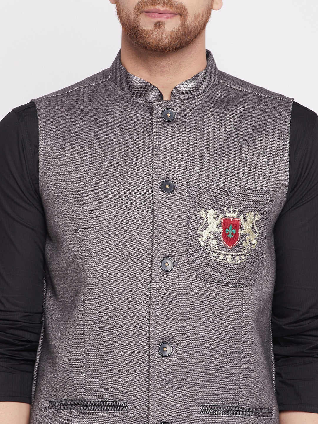 Men's Nehru Jacket with welt pocket
