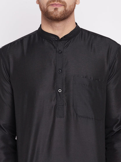 Men's Long Kurta with Band Colla