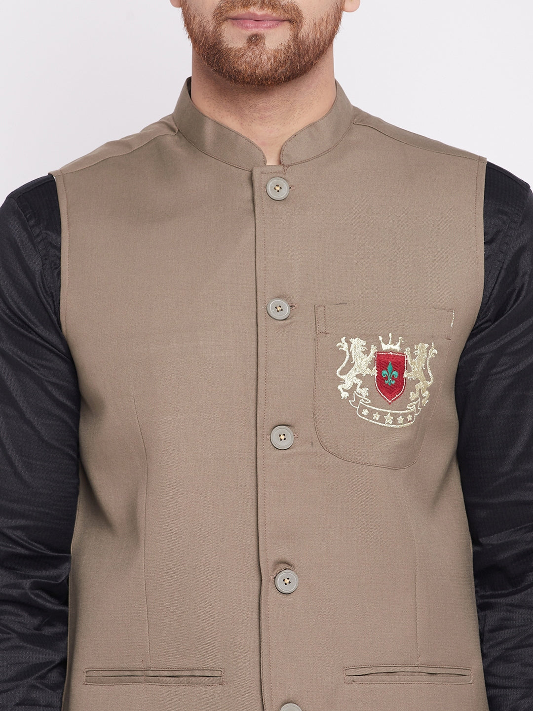 Men's Nehru Jacket with welt pocket