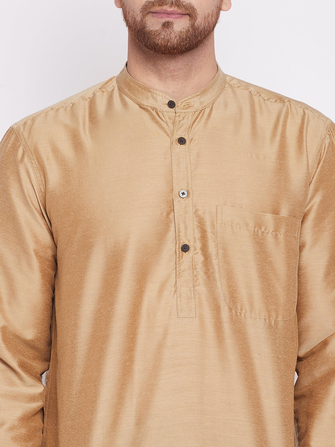 Men's Long Kurta with Band Colla