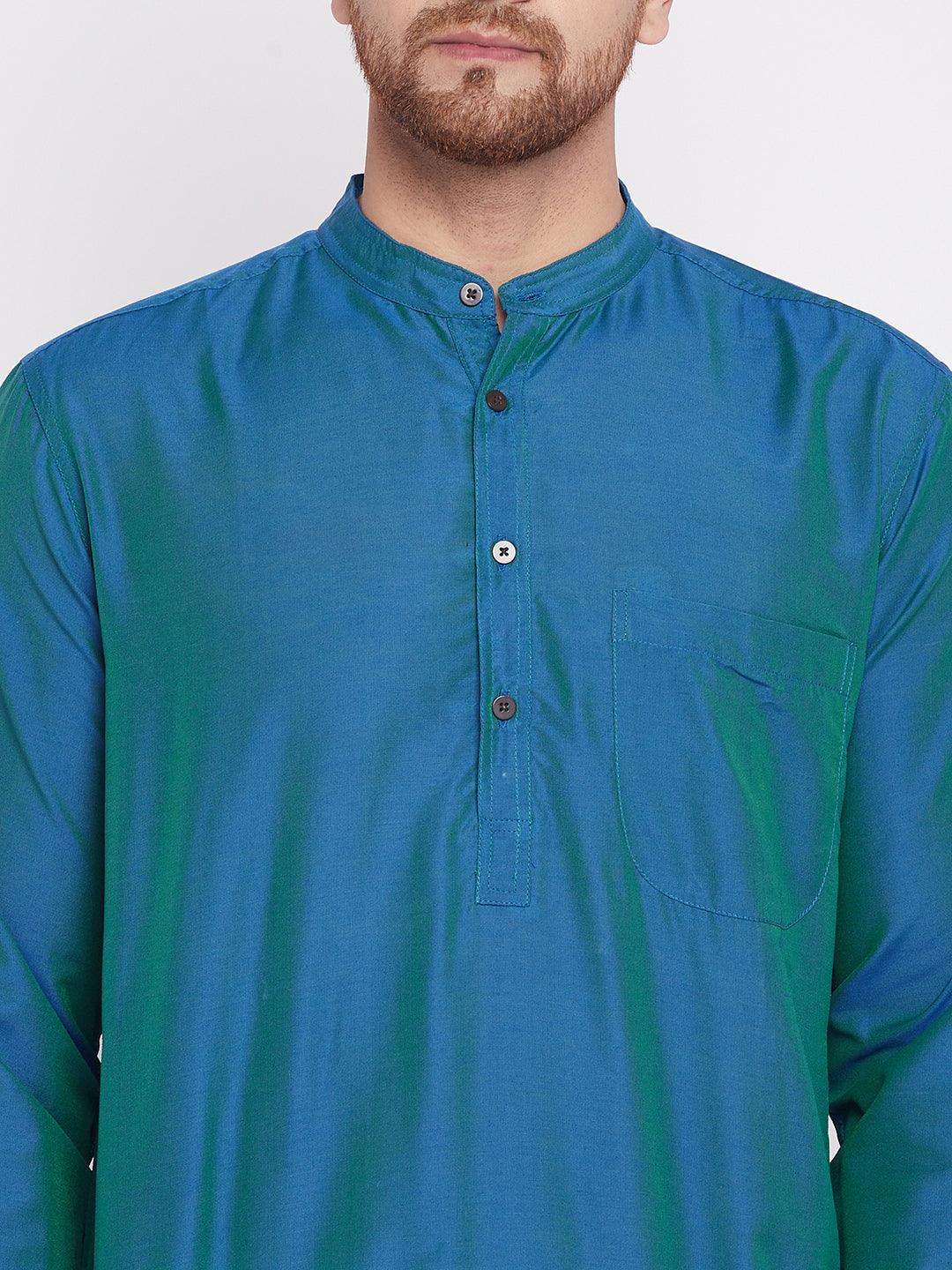 Men's Long Kurta with Band Colla