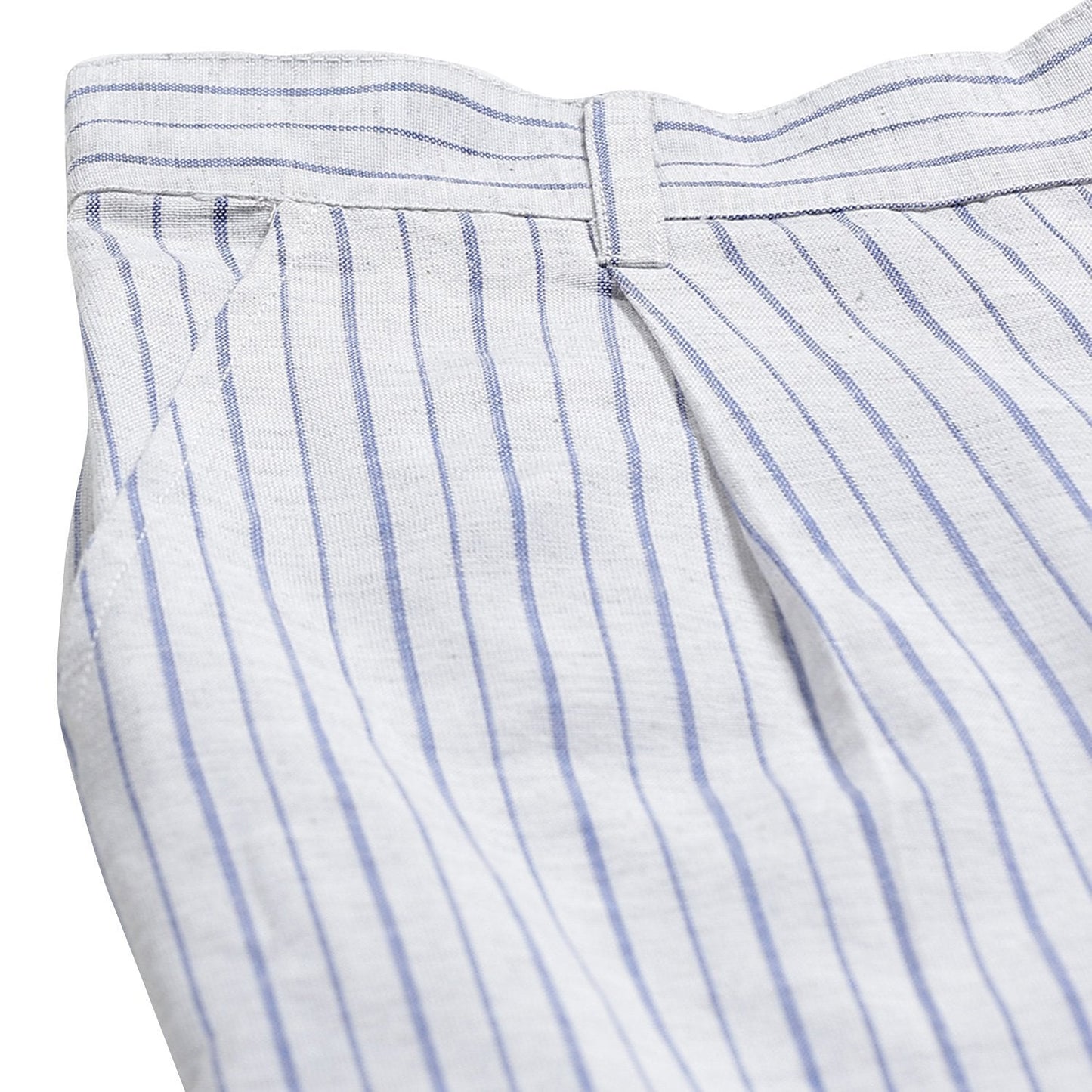 Women White Striped Cotton Culottes Trousers by Myshka (