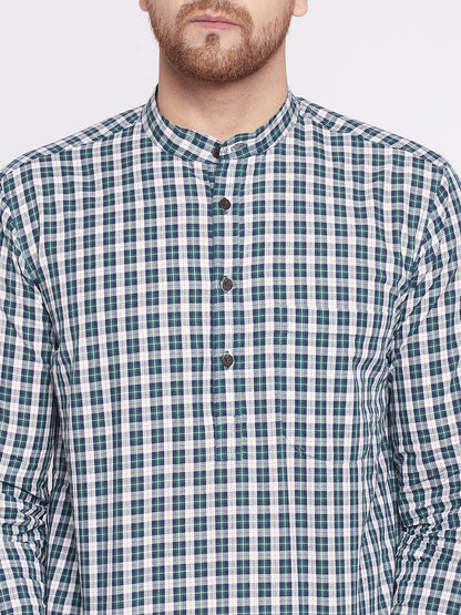 Men's Long Kurta with Band Colla
