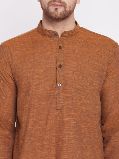 Men's Long Kurta with Band Colla
