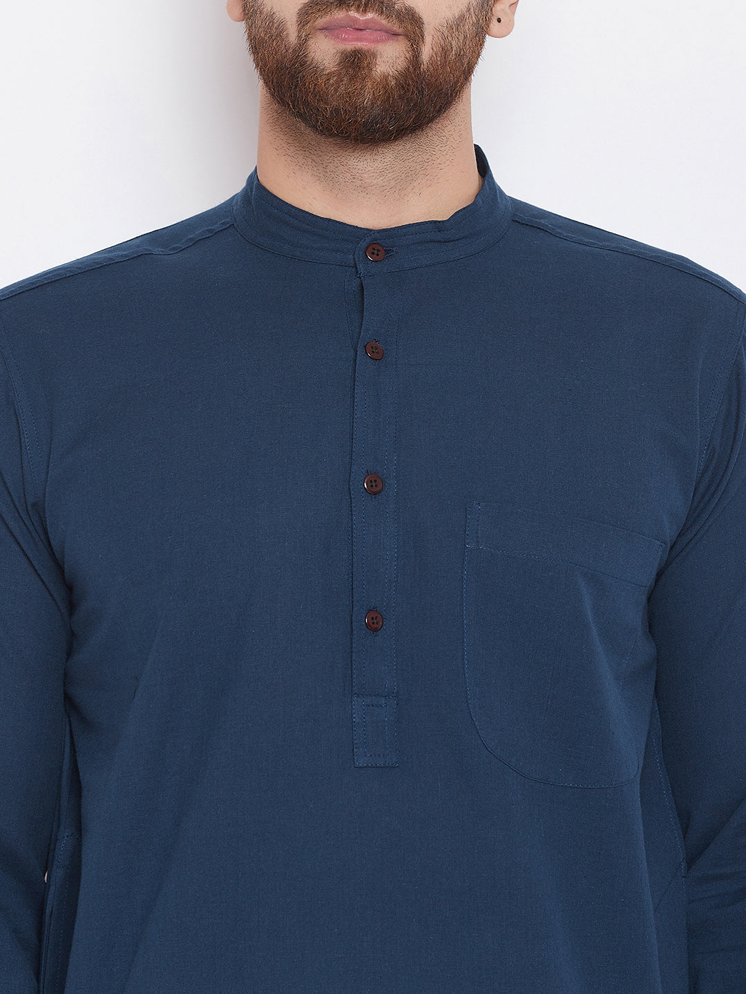 Men's Deep Blue Cotton Kurta