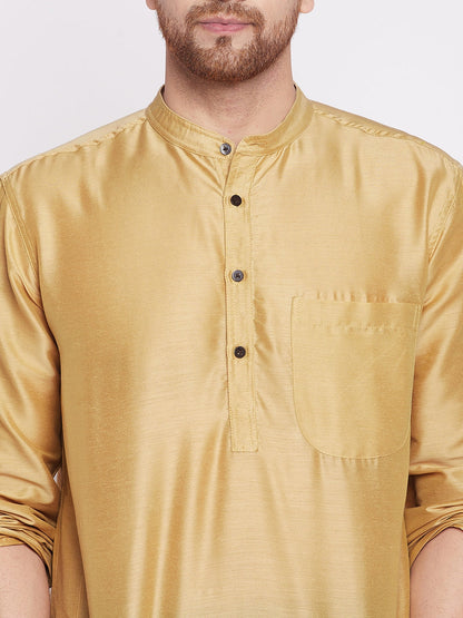 Men's Long Kurta with Band Colla
