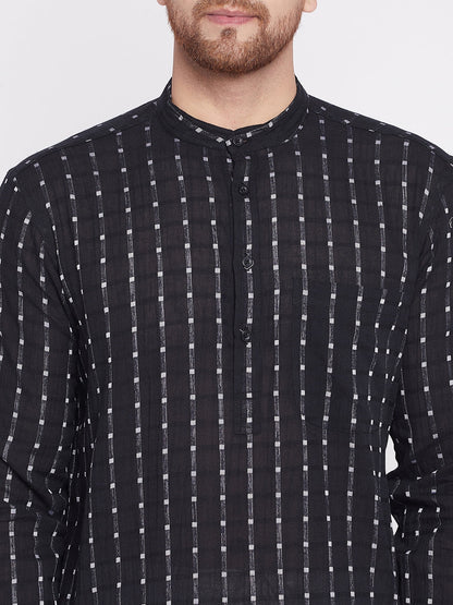 Men's Long Kurta with Band Colla