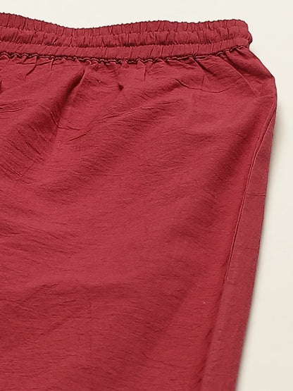 Women's Solid Schiffli Straight Cotton Palazzos