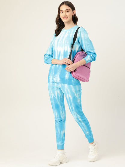 Women's Blue Ombre Dye Sweatshirt With Joggers