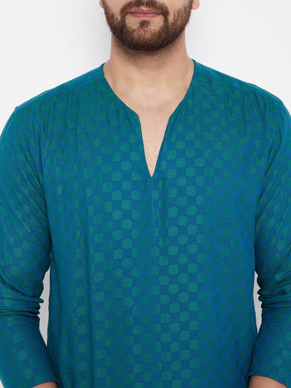 Men's Woven Design Straight  Kurta