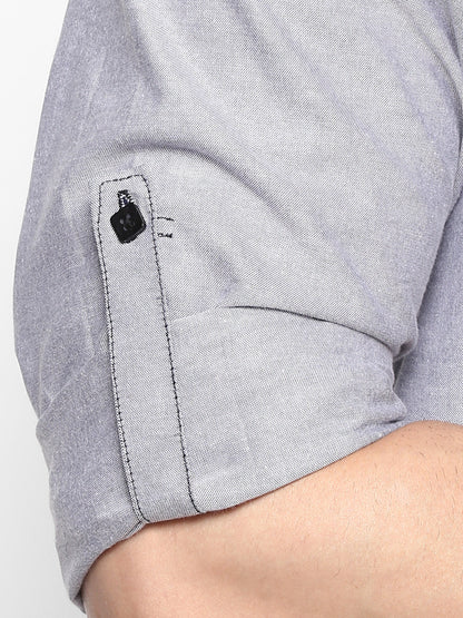 Men's Grey Cotton Shirt Kurta